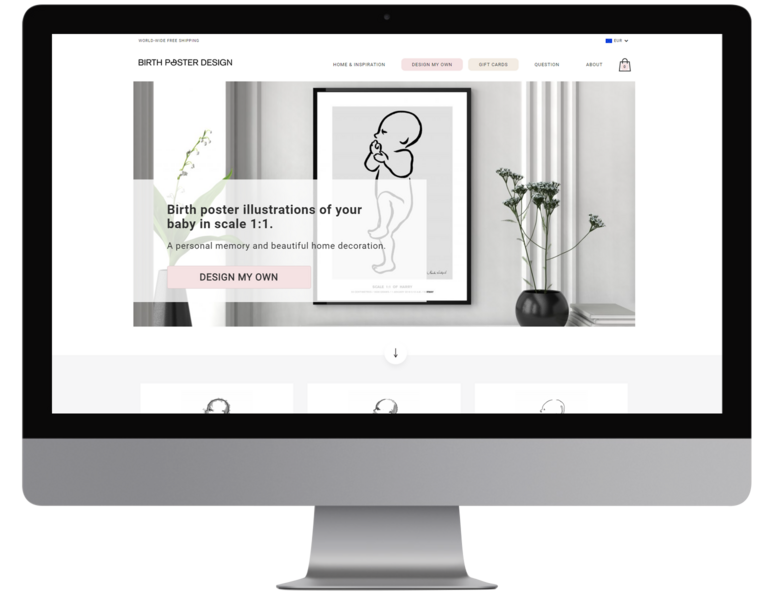 Birth Poster Design Laptop