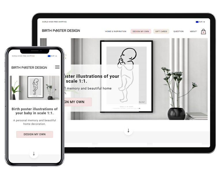 Birth Poster Design Tab and Mobile