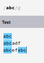 shows the letters as regular expression