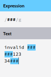 shows the special characters as regular expression