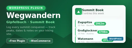 Wegwandern Gipfelbuch/Summit Book Plugin