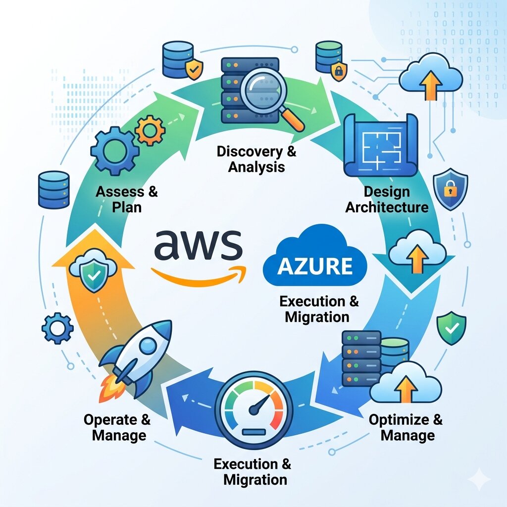 Cloud Migration Strategy: Step-by-Step Guide for AWS and Azure Adoption
